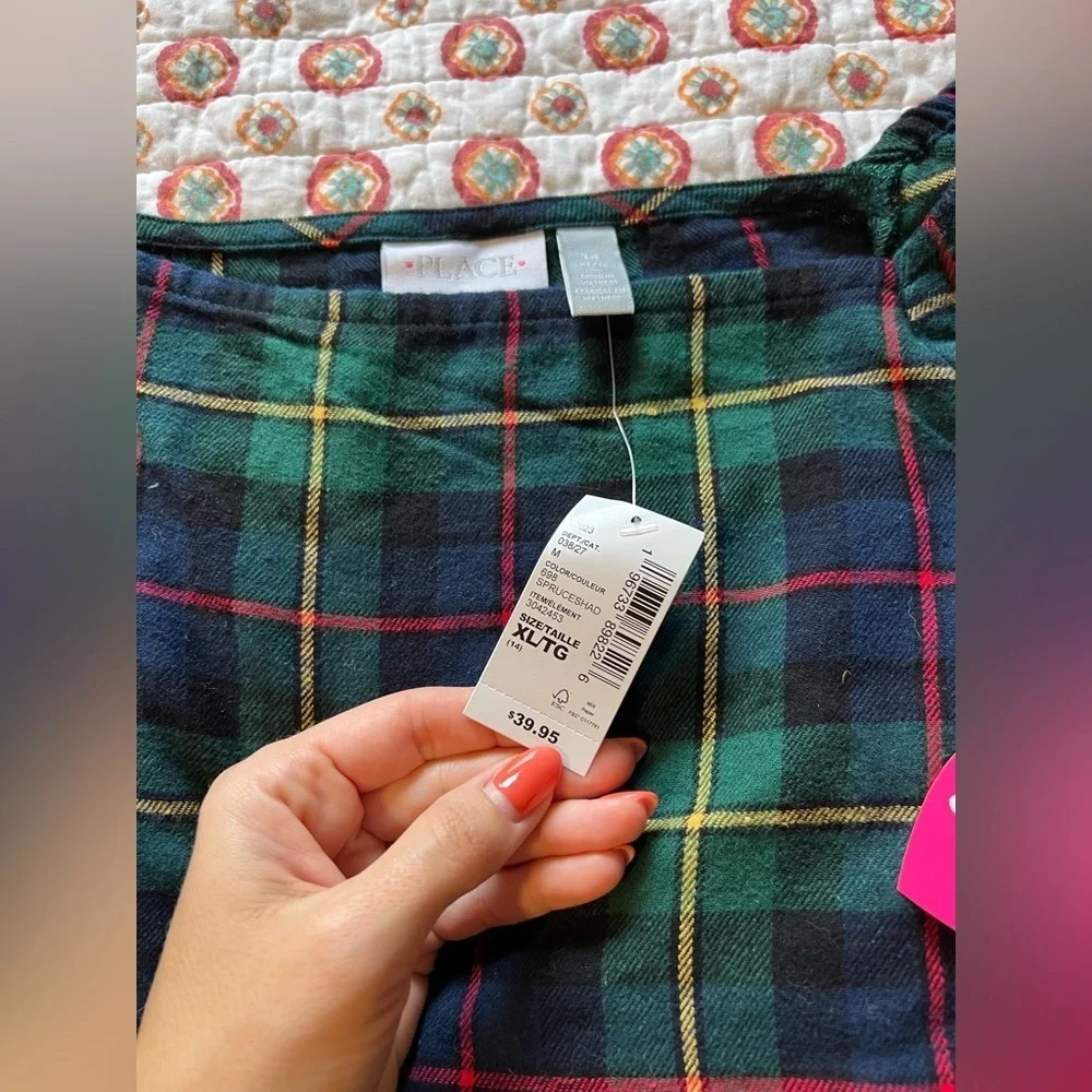 NWT The Children’s Place Mom & Me Matching Plaid Midi Dress size XL / 14 girl’s